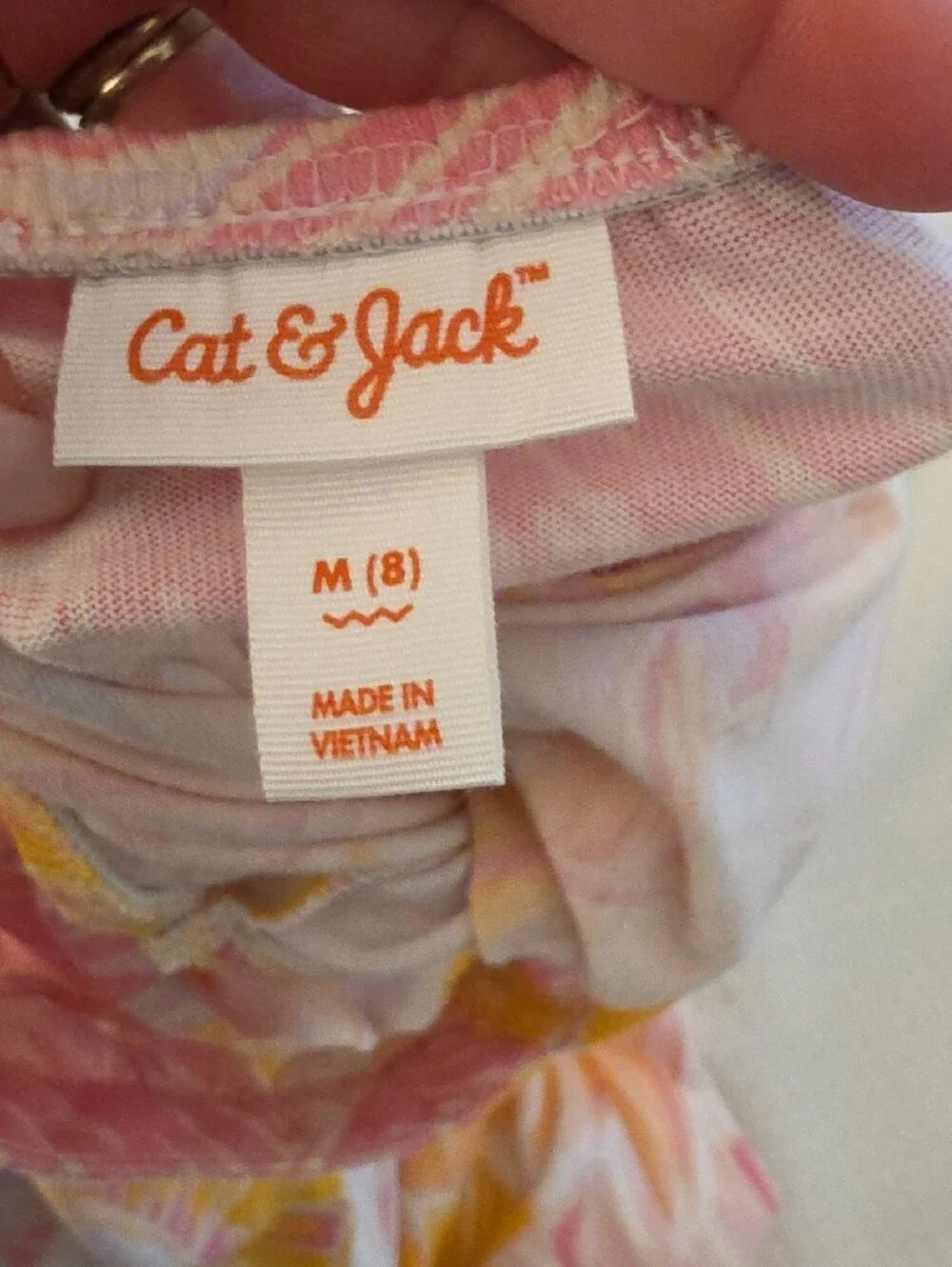 Cat & Jack Pink and Yellow Tropical Leaf Sundress